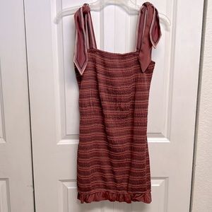 L.Y.M Rose Pink Multi Color Striped Elastic Bodycon Sun Dress Size M NWT